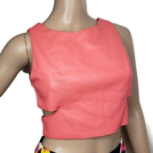 Bongo Cut-Out Coral Crop Top & Abstract Midi Skirt Set fun street wear fire cool - Picture 7 of 9